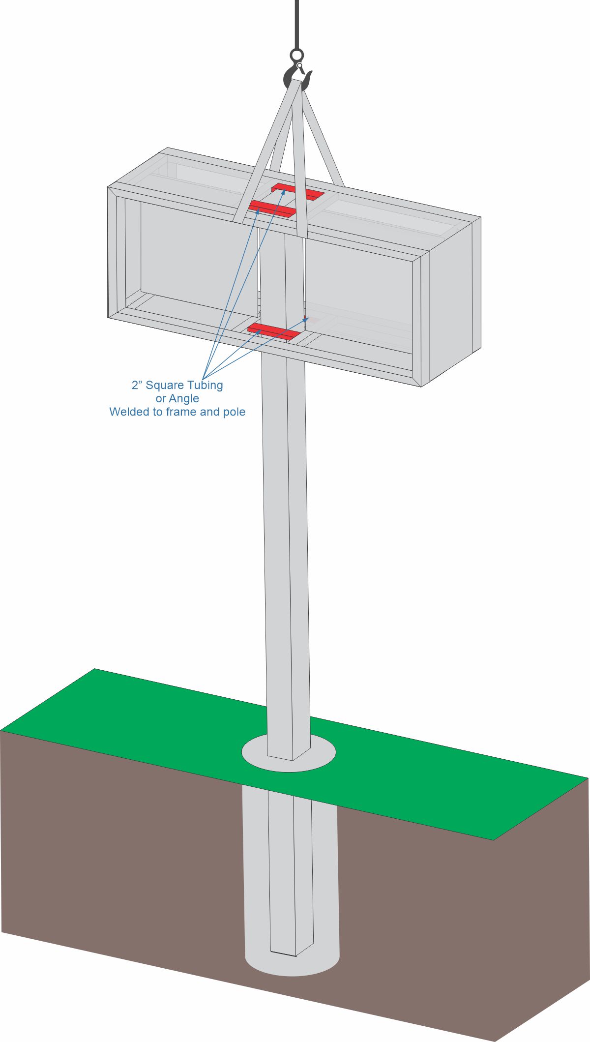 Double Sided Lighted Sign Install3